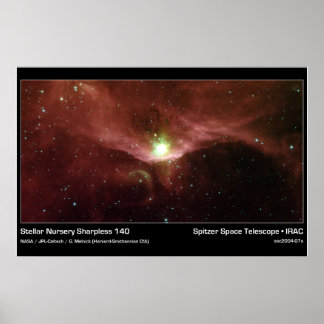 Stellar Nursery Sharpless 140 – Spitzer Telescope Poster