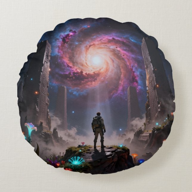 Stellar Path – Journey Through the Universe´3 Round Cushion (Front)