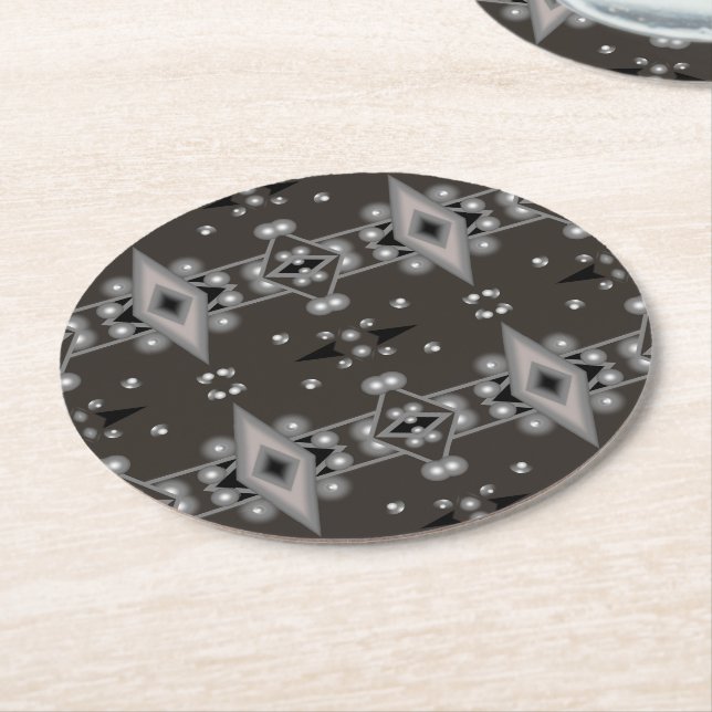 Stellar Performance Modern Abstract Art Design Round Paper Coaster (Angled)