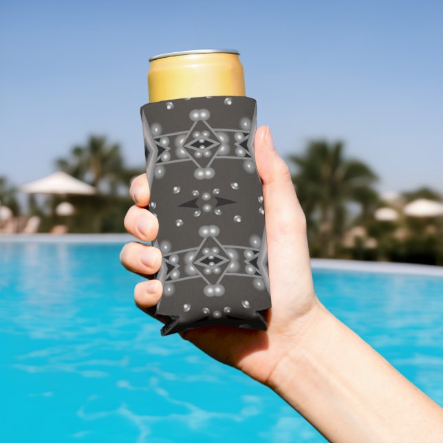 Stellar Performance Modern Abstract Art Design Seltzer Can Cooler (In Situ Pool)