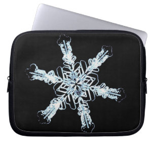 Stellar snow crystal laptop sleeve