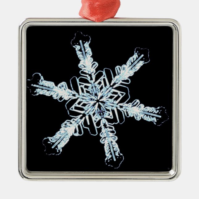 Stellar snow crystal metal tree decoration (Front)