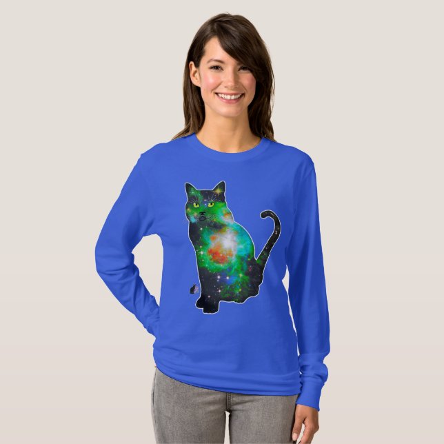 Stellar Space In Cat T-shirt (Front Full)