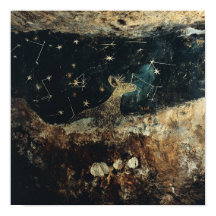 Stellar Stag: Celestial Imagery in Earthen Hues