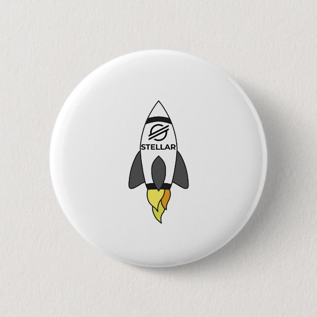 Stellar To The Moon Rocket 6 Cm Round Badge (Front)