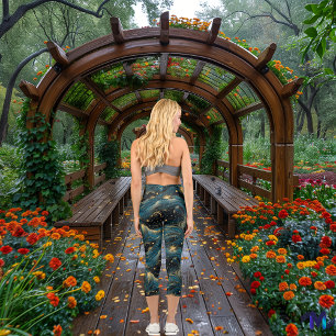 Stellar Waves: Cosmic Flow and Starry Night Design Capri Leggings