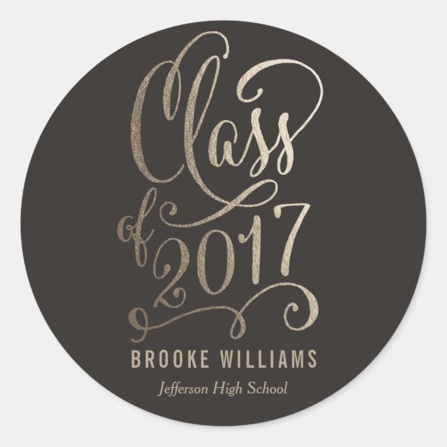 Stellar Year EDITABLE COLOR Graduation Stickers (Front)