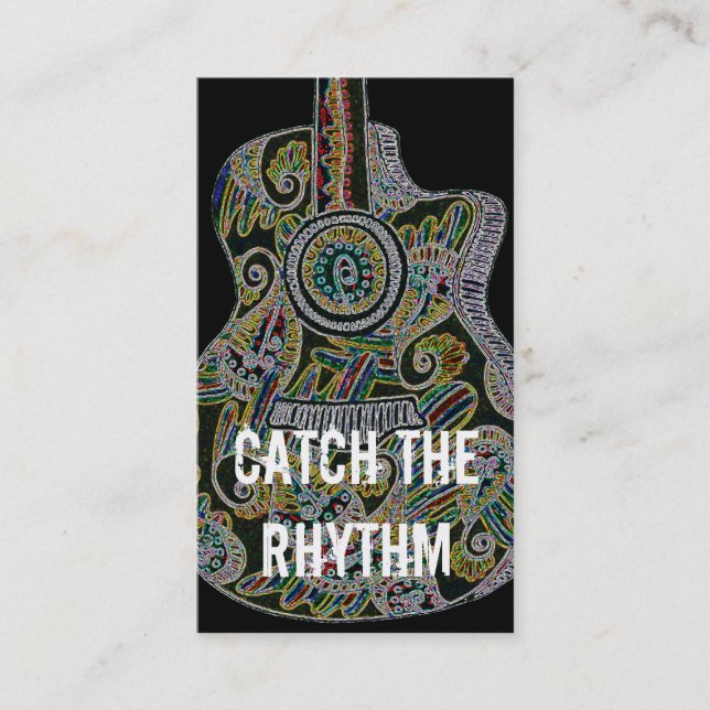 StellaRoot 1 Drawn Business Card Vintage Guitar (Front)