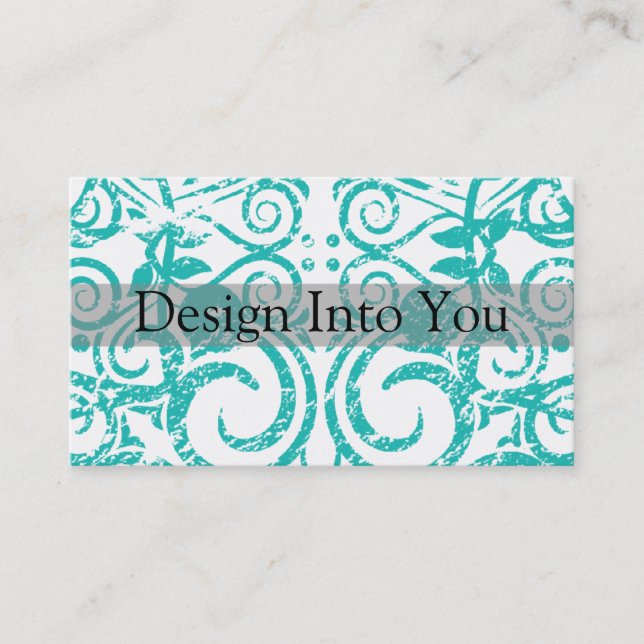 StellaRoot Designs Damask Grunge Business Card (Front)