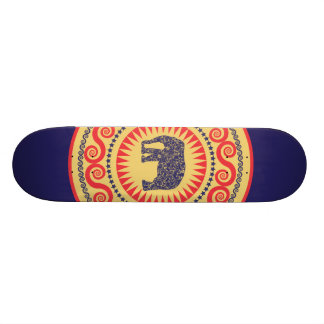 StellaRoot Elephant Vintage Burnt Damask Skateboard