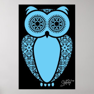 StellaRoot Hoot Owl Vintage Print