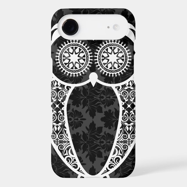 StellaRoot Hootie Owl Damask Grunge Case-Mate iPhone Case (Back)