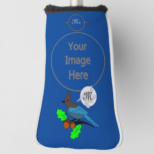 Steller Blue Jay Monogram Golf Head Cover