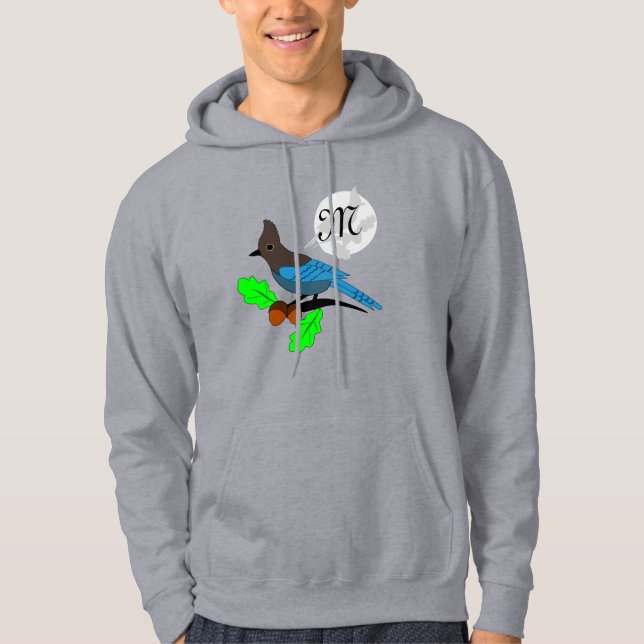 Steller Blue Jay Monogram Hoodie (Front)