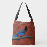 Steller's Jay On Inner Birch Bark