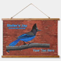 Steller's Jay On Inner Birch Bark