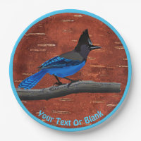 Steller's Jay On Inner Birch Bark
