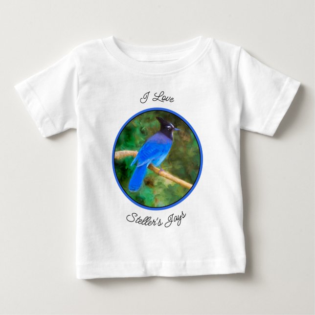 Steller's Jay Painting - Original Bird Art Baby T-Shirt (Front)