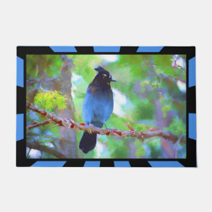Steller's Jay Painting - Original Bird Art Doormat