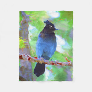 Steller's Jay Painting - Original Bird Art Fleece Blanket