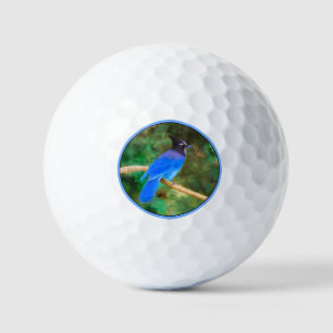 Steller's Jay Painting - Original Bird Art Golf Balls