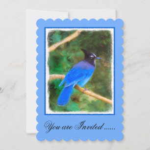 Steller's Jay Painting - Original Bird Art Invitation