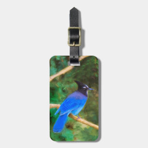 Steller's Jay Painting - Original Bird Art Luggage Tag