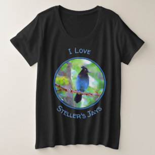 Steller's Jay Painting - Original Bird Art Plus Size T-Shirt