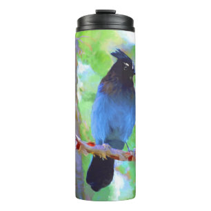 Steller's Jay Painting - Original Bird Art Thermal Tumbler