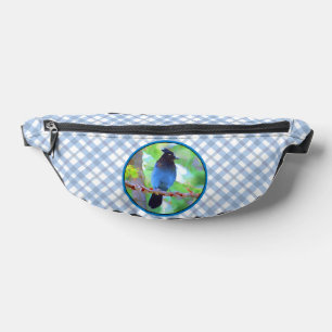 Steller's Jay Painting Original Wild Bird Art Bum Bags
