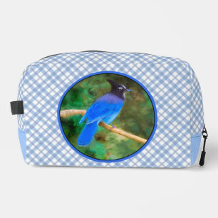 Steller's Jay Painting Original Wild Bird Art Dopp Kit