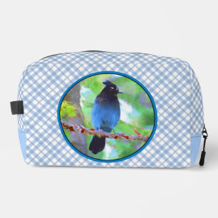 Steller's Jay Painting Original Wild Bird Art Dopp Kit