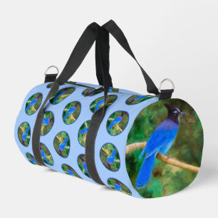 Steller's Jay Painting Original Wild Bird Art Duffle Bag
