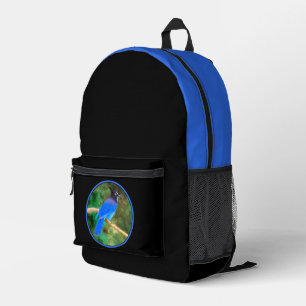 Steller's Jay Painting - Original Wild Bird Art Printed Backpack