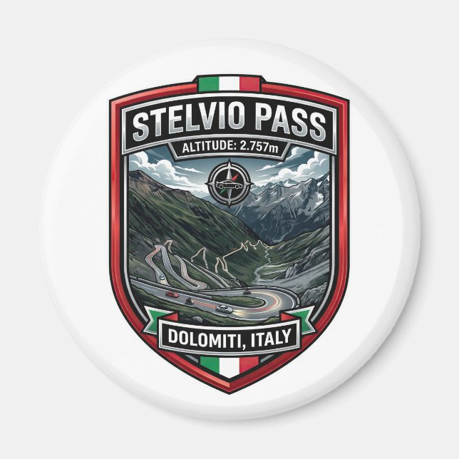 Stelvio Pass - Alpine Driving Experience Magnet (Front)