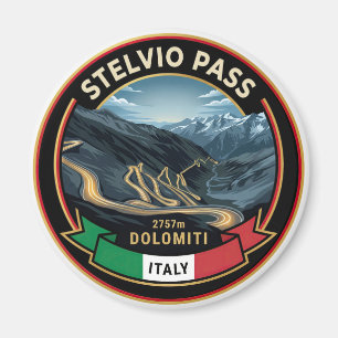 Stelvio Pass - Famous Mountain Road Italy Magnet