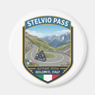Stelvio Pass - High Altitude Road Magnet