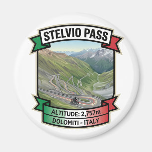 Stelvio Pass - Legendary Switchbacks Italy Magnet