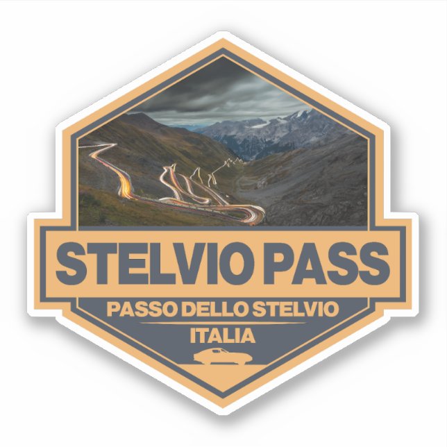 Stelvio Pass Passo Dello Stelvio Travel Art Badge (Front)
