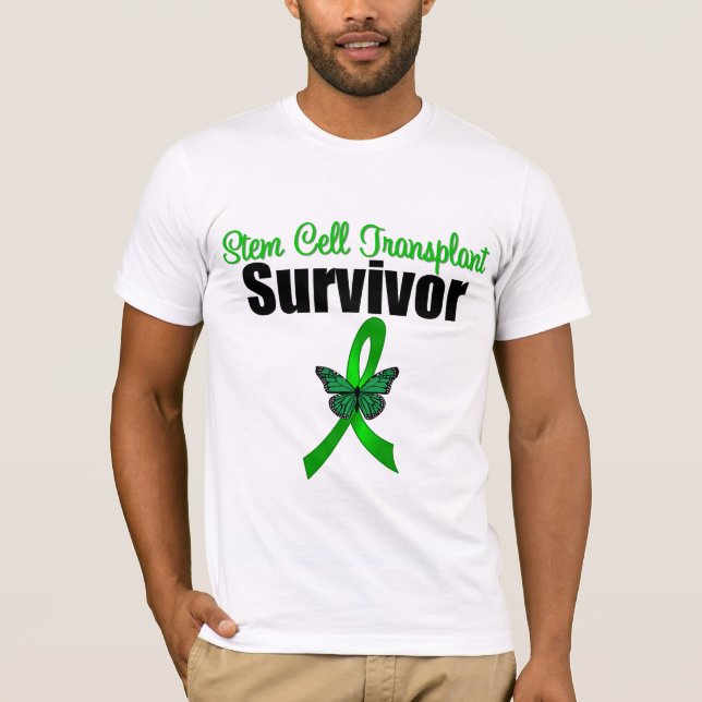 Stem Cell Transplant Survivor Butterfly Ribbon T-Shirt (Front)