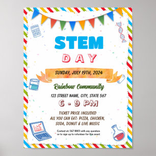 Stem day school event flyer poster