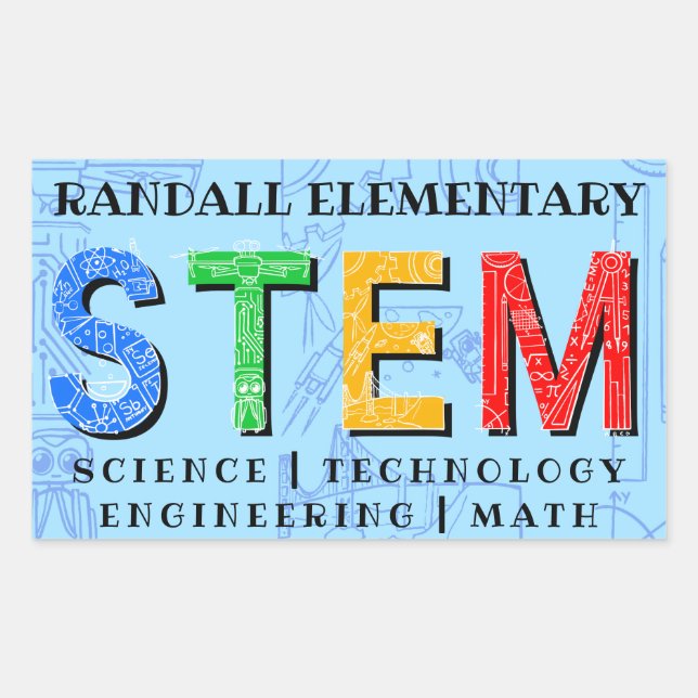 STEM Educational Rectangular Sticker (Front)