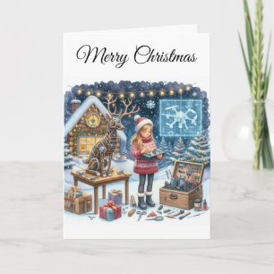 STEM Holiday Greeting Tech Girls Christmas Card