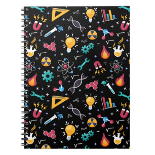 STEM icons pattern: science, engineering, etc. Notebook