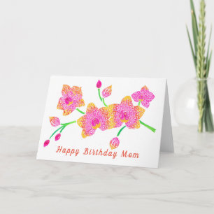Stem of Orchids Customisable Greeting Card