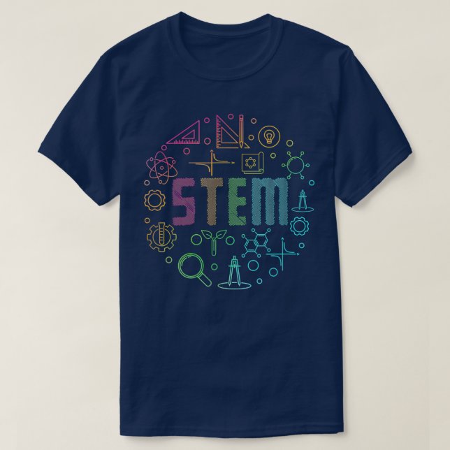 STEM Science Technology Engineering Math Teacher  T-Shirt (Design Front)