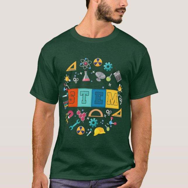 Stem Scienceechnology Engineering Matheacher Back  T-Shirt (Front)