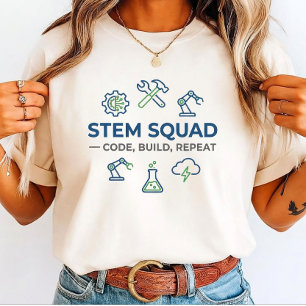 STEM Squad Code Build Repeat - Modern Educator  T-Shirt