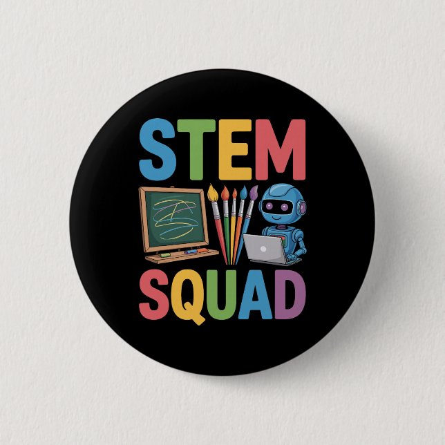 Stem Squad, Science Teacher Math Teaching Team  6 Cm Round Badge (Front)