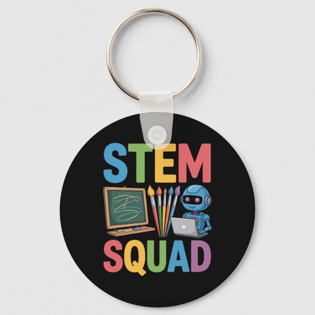 Stem Squad, Science Teacher Math Teaching Team  Key Ring (Front)